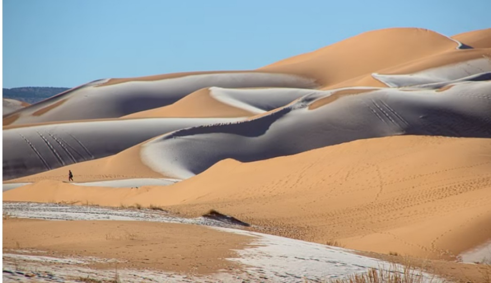 Neve nel Sahara Il fotografo algerino Karim Bouchetta ritrae le dune imbiancate vicino alla città algerina di Ain Sefra 
