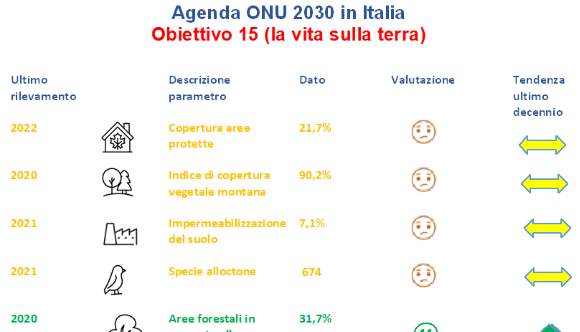 Istat, quanto siamo lontani dal traguardo – La vita sulla terra L’Obiettivo 15 dell’Agenda 2030 dell’Onu misurato secondo sei parametri